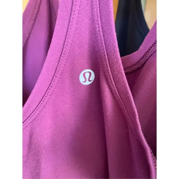 Bundle of 3 Lululemon Cool Racerback II Tank Tops in Plum, White & Black Size 8- - Picture 10 of 12